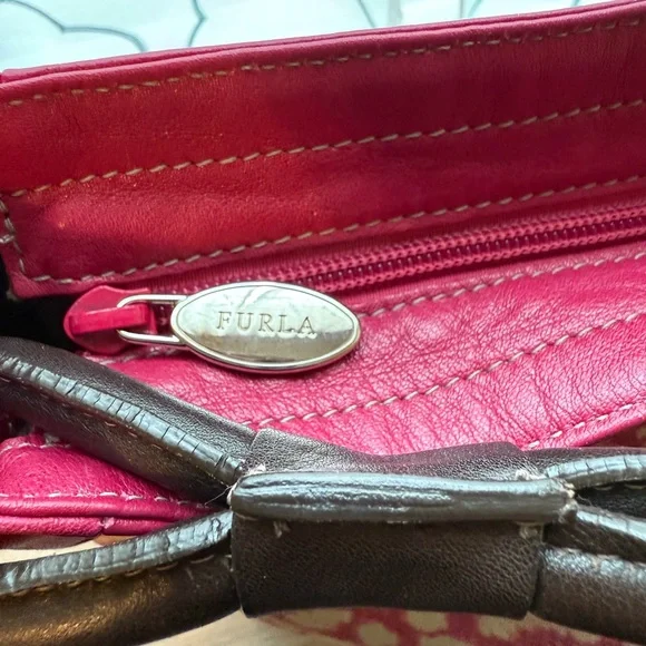 FURLA Pink Leopard Print Canvas Bag - Picture 4 of 8